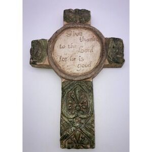 Celtic Cross w/ Motto Wall Hanging Resin 9" X 6 Faith Statement Piece Decor